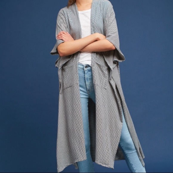 Anthropologie Sweaters - Anthropologie Micro Stripe Duster Cardigan